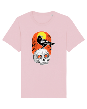 Halloween Pumpkin And Black Crow Cotton Pink