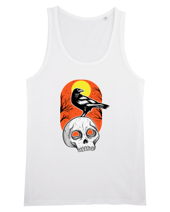 Halloween Pumpkin And Black Crow White