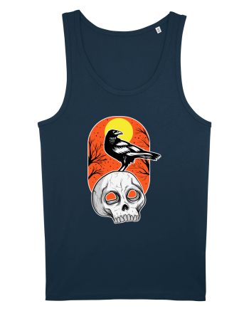 Halloween Pumpkin And Black Crow Navy
