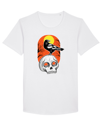 Halloween Pumpkin And Black Crow White