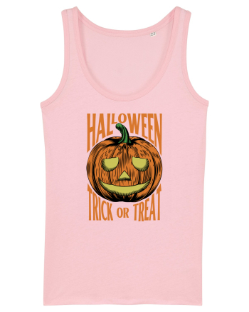 Halloween Pumpkin Engraving Style Cotton Pink