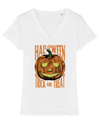 Halloween Pumpkin Engraving Style White