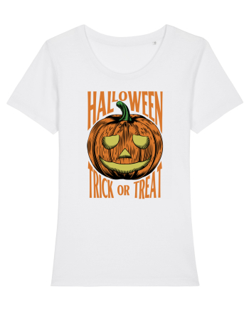 Halloween Pumpkin Engraving Style White