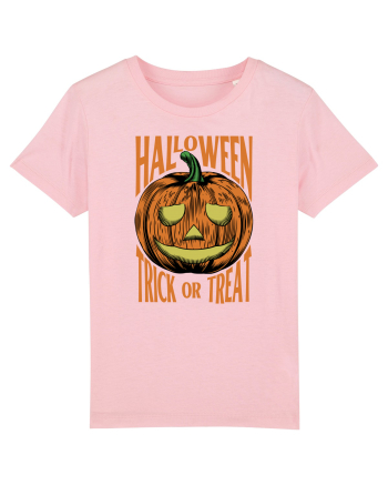 Halloween Pumpkin Engraving Style Cotton Pink