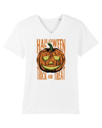 Halloween Pumpkin Engraving Style White