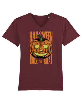 Halloween Pumpkin Engraving Style Burgundy