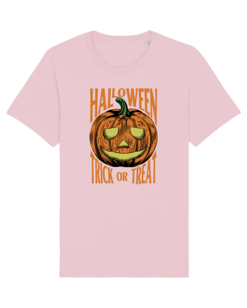 Halloween Pumpkin Engraving Style Cotton Pink