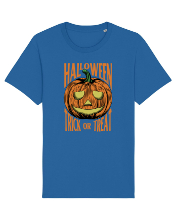 Halloween Pumpkin Engraving Style Royal Blue