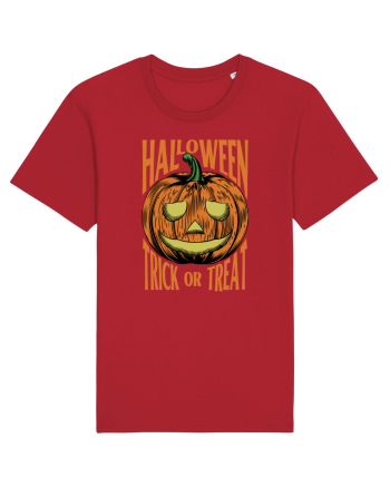 Halloween Pumpkin Engraving Style Red
