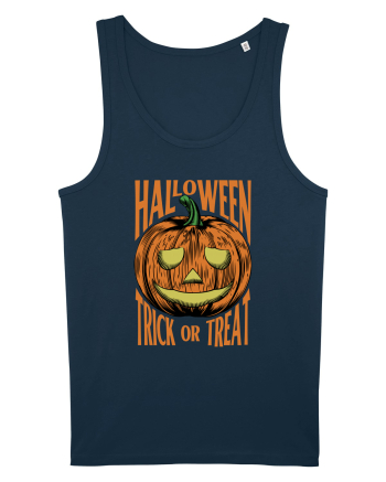 Halloween Pumpkin Engraving Style Navy