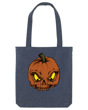 Halloween Pumpkin Skull Midnight Blue
