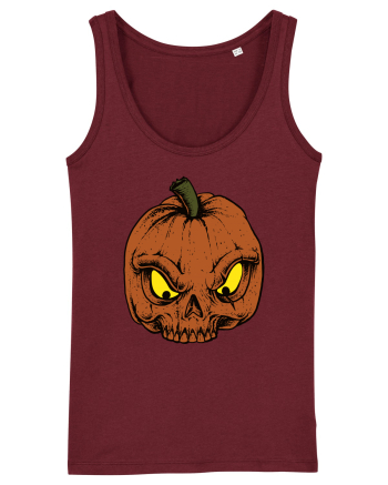 Halloween Pumpkin Skull Burgundy