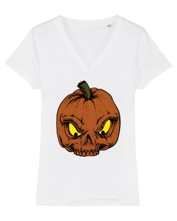 Halloween Pumpkin Skull White