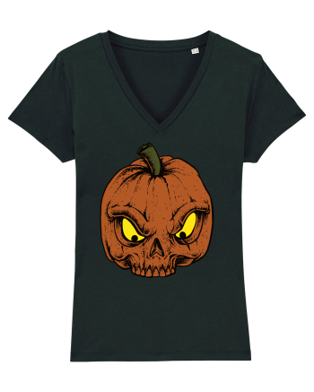 Halloween Pumpkin Skull Black
