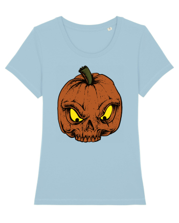 Halloween Pumpkin Skull Sky Blue