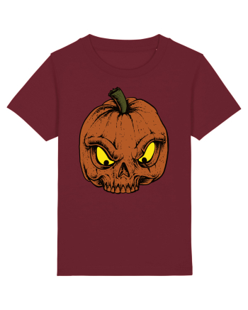 Halloween Pumpkin Skull Burgundy