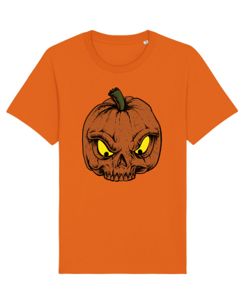 Halloween Pumpkin Skull Bright Orange