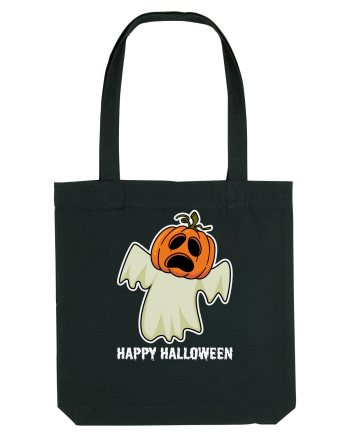 Halloween Pumpkin With Boo Head Black