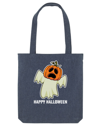 Halloween Pumpkin With Boo Head Midnight Blue