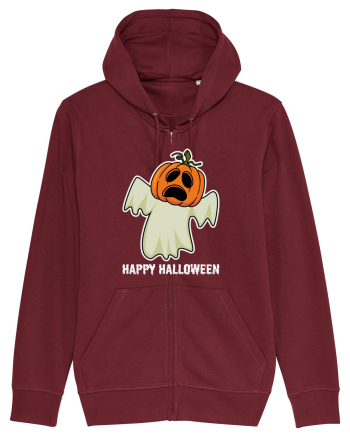 Halloween Pumpkin With Boo Head Burgundy