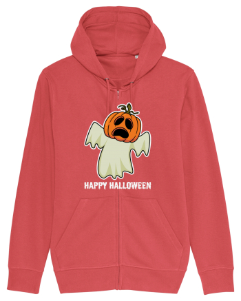 Halloween Pumpkin With Boo Head Carmine Red
