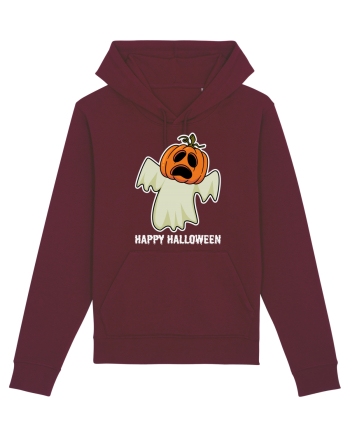 Halloween Pumpkin With Boo Head Burgundy