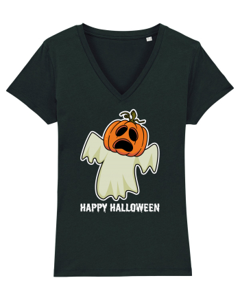 Halloween Pumpkin With Boo Head Black