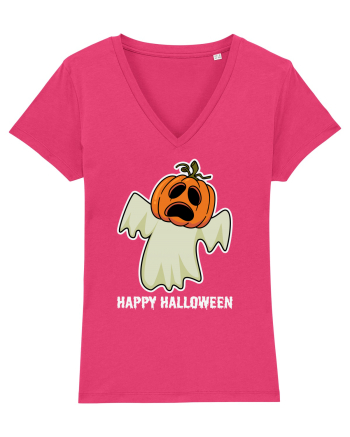 Halloween Pumpkin With Boo Head Raspberry