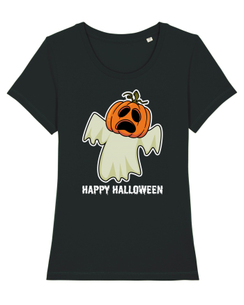Halloween Pumpkin With Boo Head Black