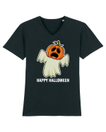 Halloween Pumpkin With Boo Head Tricou mânecă scurtă guler V Bărbat Presenter