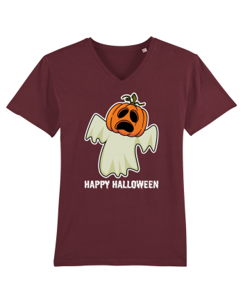 Halloween Pumpkin With Boo Head Burgundy