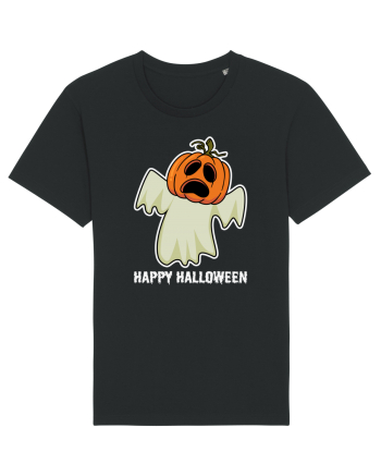 Halloween Pumpkin With Boo Head Black