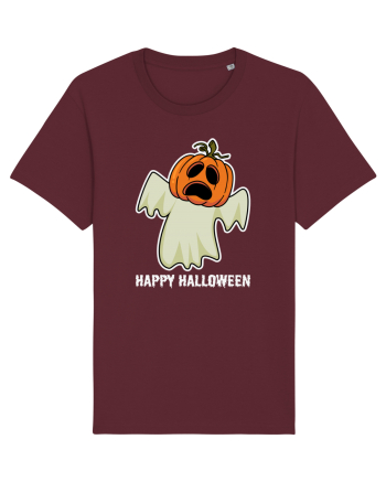 Halloween Pumpkin With Boo Head Burgundy