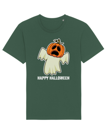 Halloween Pumpkin With Boo Head Bottle Green