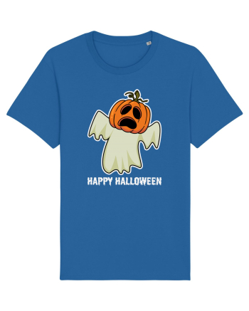 Halloween Pumpkin With Boo Head Royal Blue