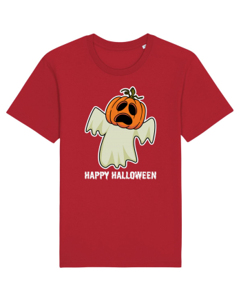 Halloween Pumpkin With Boo Head Red