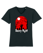 Halloween Scary Blood Night Tricou mânecă scurtă guler V Bărbat Presenter
