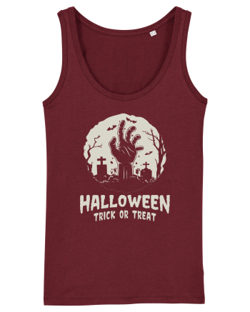 Halloween Trick or Treat Graveyard Hand Burgundy