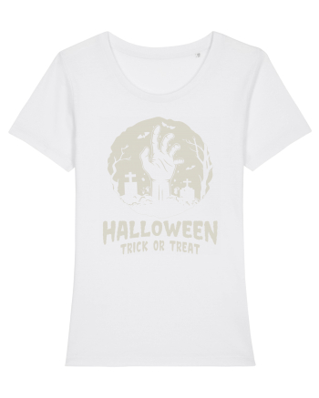 Halloween Trick or Treat Graveyard Hand White