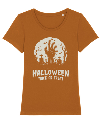 Halloween Trick or Treat Graveyard Hand Roasted Orange