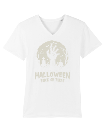 Halloween Trick or Treat Graveyard Hand White