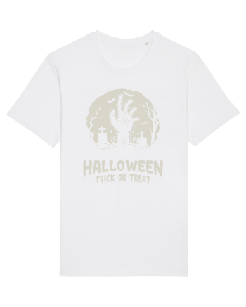 Halloween Trick or Treat Graveyard Hand White