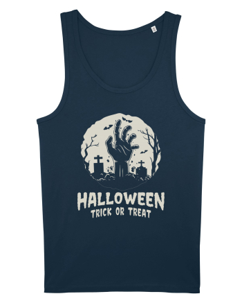 Halloween Trick or Treat Graveyard Hand Navy