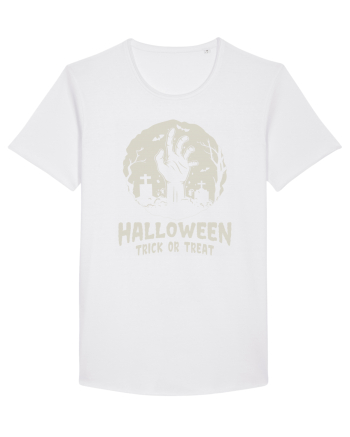 Halloween Trick or Treat Graveyard Hand White