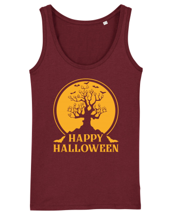 Happy Halloween Tree Burgundy