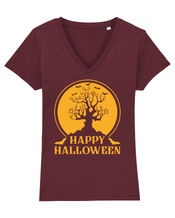 Happy Halloween Tree Burgundy