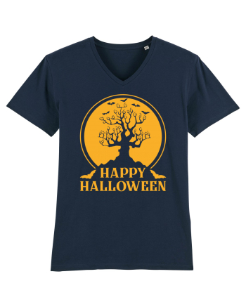 Happy Halloween Tree French Navy
