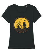 Happy Halloween Dark Night Tricou mânecă scurtă guler larg fitted Damă Expresser