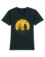 Happy Halloween Dark Night Tricou mânecă scurtă guler V Bărbat Presenter