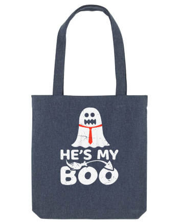 He is My Boo Cute Halloween Funny Ghost Midnight Blue